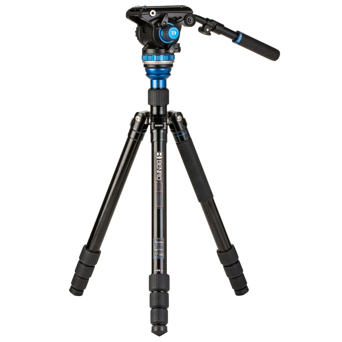 Amazon.com : Benro Reverse-Folding Aluminum Travel Video Tripod